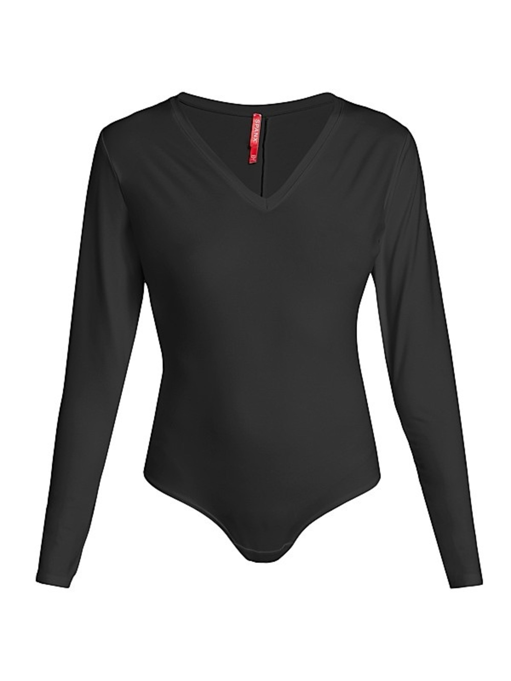 SPANX Black Long-Sleeve V-Neck Bodysuit